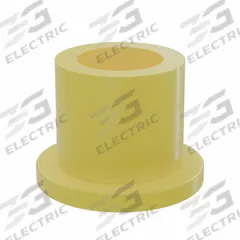 BUNTING BEARINGS Flanged Sleeve Bearing: PTFE, 1/4 in Bore, 3/8 in OD, 3/8 in Overall Lg, Yellow (MPN BJ5F040603). Key specifications — Brand: BUNTING BEARINGS; Color: Yellow.