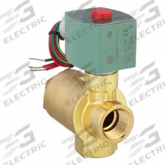 REDHAT Solenoid Valve: 2-Way, Normally Closed, 3/4 in Pipe Size, 110V AC/120V AC, High Pressure (MPN 8223G005). Key specifications — Pipe Size: 3/4 in; Voltage: 110V AC; Brand: REDHAT; Coil Enclosure: Without Junction Box.