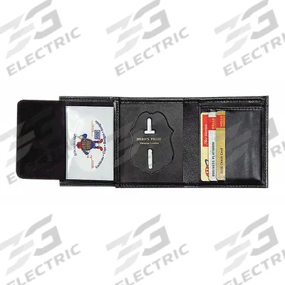 HEROS PRIDE Badge Holder: 2 3/4 in x 2 3/4 in, Black - Badge Holders