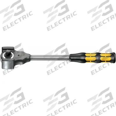 WERA Hand Ratchet: Hammer, Reversible, 13 1/4 in Overall Lg, Satin, 6° Min Arc Swing - Standard-Head Hammering Ratchets