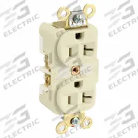 HUBBELL Receptacle: Duplex, 5-20, Ivory, 125V AC, 20 A, 2 Pole / 3 Wire (MPN HBL5362I)