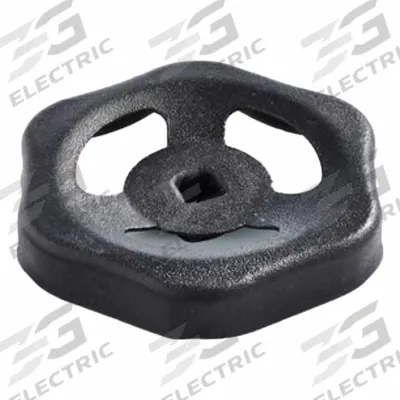JW WINCO Valve Handwheel: 6 Point, 50 mm Handle Dia, 7 mm Square Spindle, Black - 6-Lobed Valve Knobs with Square Through-Hole