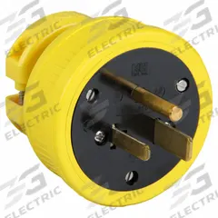 APPROVED VENDOR Straight Blade Plug: 6-50P, 250V AC, 50 A, 2 Pole, 3 Blade, Yellow (MPN P650DF)