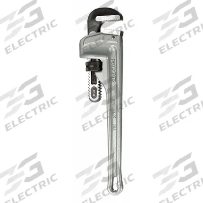 RIDGID Pipe Wrench: Aluminum, 2 in Jaw Capacity, Serrated, 14 in Overall Lg - Straight Pipe Wrenches