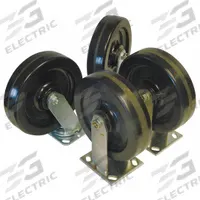 APPROVED VENDOR Plate Casters: Rigid/Swivel, No Brake, Rubber, 6 in Wheel Dia, Hole, Rectangle, 4 PK (MPN 6604). Key specifications — Wheel Bearing Type: Roller; Wheel/Tread Color: Black; Brand: APPROVED VENDOR; Caster Type: Swivel with Brake.