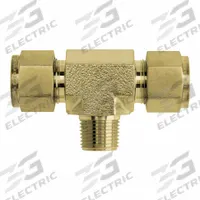 BRENNAN INDUSTRIES Compression Tee Fitting: 3/8 in OD x 3/8 in OD x 1/4 in Pipe Size, Brass (MPN N2601-06-06-04-B). Key specifications — Compatible Fitting Brands: Parker CPI; Brand: BRENNAN INDUSTRIES; Series: N2601.