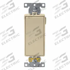 LEVITON Wall Switch: Rocker Switch, 3-Way, Maintained, Ivory, 120/277V AC, 20 A (MPN M5633-I). Key specifications — Illuminated: Yes; Voltage Rating: 120/277V AC.