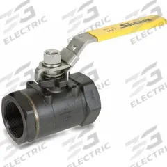 SHARPE Manual Two-Way Ball Valve: 2 in, Carbon Steel, Straight, FNPT x FNPT, Std Port Ball Port (MPN 4353010500). Key specifications — Brand: SHARPE; Handle: Locking Lever.