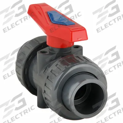 APPROVED VENDOR Manual Two-Way Ball Valve: 1 1/4 in, PVC, Straight, Socket x FNPT, Two-Piece - PVC Ball Valves