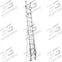 WERNER Extension Ladder: 24 ft Ladder Size, Aluminum, 300 lb Load Capacity, 45 lb Wt, 2 Sections (MPN D1524-2). Key specifications — Color: Silver; Brand: WERNER; Included Features: Rope and Pulley; Removable Fly: Removable.