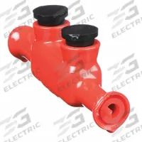 BURNDY Multitap Connector: 2 Port, In-Line Entry, 6 AWG – 4 AWG Wire Size, Burial Rated, Red (MPN BISR4DB). Key specifications — Body Material: Aluminum; Brand: BURNDY.