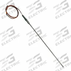 OMEGA Standard Thermocouple Probes: 0°C to 900°C, Type K, For Air Media Type, 12 in Probe Lg (MPN TJ36-CASS-14G-12). Key specifications — Brand: OMEGA; Cable Material: PFA Insulation; Cable Length: 40 in; Maximum Wire Gauge: 20 AWG.