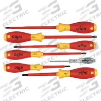 WIHA Insulated Screwdriver Set: 1-10 Pieces, 7 Pieces, Phillips/Slotted/Square Tip, Ergonomic Grip (MPN 32087). Key specifications — attr1205274: WIHA; attr1205269: 5/32 in.