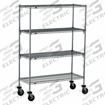 METRO Wire Shelving Unit: 48 in x 18 in x 67 7/8 in, Dry, Quick-Adjust, 4 Shelves - Quick-Adjust Mobile Wire Shelving for Dry Use