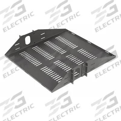 VIDEO MOUNT PRODUCTS Rack Shelf: 2 u, Center-Weighted/Vented Shelf, 19 in Overall Dp, Black - Rack-Mounted Equipment Shelves