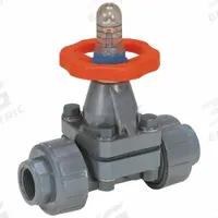 HAYWARD Diaphragm Valve: 1/2 in, CPVC, 2-Way, NPT x Socket, 150 psi Max Pressure (CWP), FPM (MPN DAB2005UFF). Key specifications — Diaphragm Material: FPM; Special Features: Position Indicator; Brand: HAYWARD.