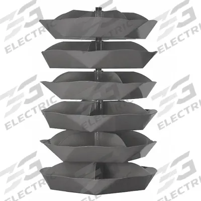 DURHAM MFG Revolving Storage Bin: 69 1/2 in x 44 in, 6 Levels, Scoop Bottom - Revolving Storage Bins with Scoop-Bottom Shelves