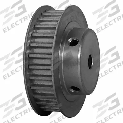 Dayton Timing Pulley: Curvilinear, Fixed, For 9 mm Belt Wd, 30 Teeth, 5 mm Pitch - HTD Section Fixed-Bore Timing Pulleys with Hub