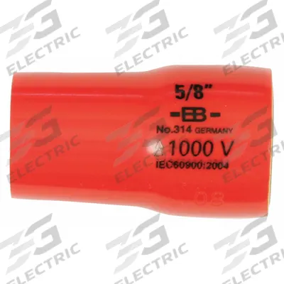 WIHA Insulated Socket: 3/8 in Drive Size, 5/16 in Socket Size, 1 1/8 in Overall Lg - 3/8" Drive SAE Insulated Hand Sockets