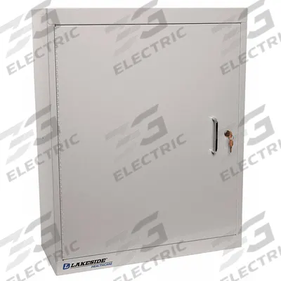 LAKESIDE Supply Cabinet: 24 in x 10 in x 30 in, 3 Shelves, 1 Doors, Keyed, 24 in Overall Wd - Metal Wall-Mount Medical Cabinets