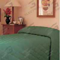 MARTEX Bedspread: Twin Fits Mattress Size, 102 in Overall Lg, 71 in Overall Wd, Forest Green, Solid (MPN Mainspread). Key specifications — Color: Forest Green; Fabric Material: Cotton/Polyester Blend; Fabric Pattern: Solid; Fiberfill Material: Polyester; Stitching Pattern: Quilted; Brand: MARTEX.