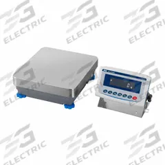 A&D WEIGHING Industrial Balance: 13 1/2 in x 15 1/4 in, IP65, Not NTEP Rated, Column-Mounted (MPN GX-62000LS). Key specifications — Connection Ports: RS-232; Readability: 1 g; Power Source: Electric; Weighing Units: dwt; Brand: A&D WEIGHING; Washdown: Yes.