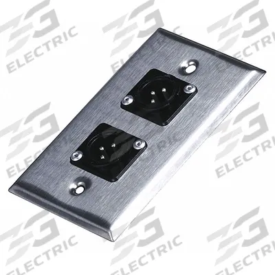 MONOPRICE Audio/Video Wall Plate: 1 Gang, 2 Port, With DIN - Audio-Video Jacks with Frames