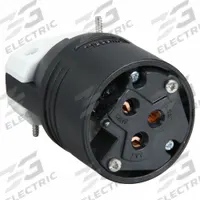 HUBBELL Straight Blade Plug: 10-30P, 125/250V AC, 30 A, 3 Pole, 3 Blade, Black (MPN HBL9337C)