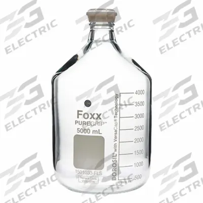 APPROVED VENDOR Narrow Mouth Round Glass Bottles - Safety Coated: 5 L, GL45, Colorless - Safety Coated Wide Mouth Round Glass Lab Bottles