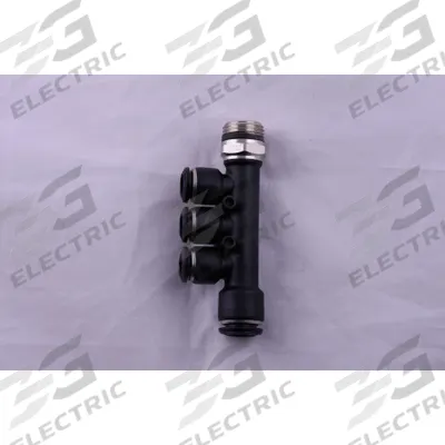 AIGNEP USA Push-Fit Tee Fitting: 8 mm OD x 4 mm OD x 4 mm OD x 4 mm OD Size, Nylon - Nylon & Nickel-Plated Brass Tube Fittings