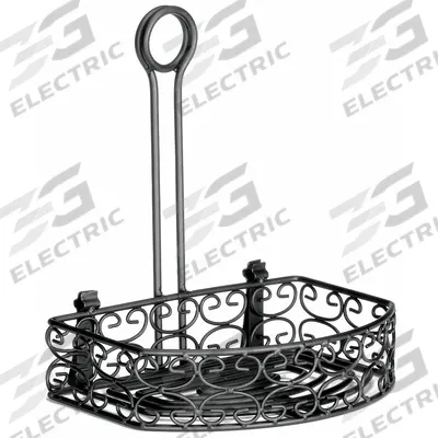 TABLECRAFT PRODUCTS Condiment Half Rack: Black, 9 in Overall Ht, 8 3/8 in Overall Wd - Condiment Racks & Holders