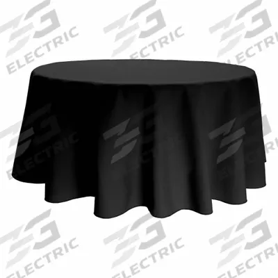 R&R TEXTILE Tablecloth: Round, Black, Polyester - Round Tablecloths