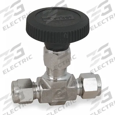 Parker Needle Valve: Inline Valve Body, 316 Stainless Steel, Integral Bonnet, 1/2 in Pipe Size - Stainless Steel Straight-Body Needle Valves