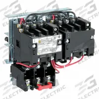 SQUARE D Magnetic Motor Starter: Reversing, 3 Poles, NEMA Size 1, 27 A, 120V AC Coil (MPN 8736SCO8V02S). Key specifications — Brand: SQUARE D; Coil Voltage: 110/120V AC; Phase: Three; Operator: None; Terminal Connection Type: Screw Clamp Terminals; Includes Pilot Light: No; Operator Controls: None; Auxiliary Contacts Included: No Auxiliary Contacts Included.