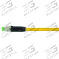 Cordset: M8 Male Straight X Bare Wire, 3 Pins, Yellow, PVC, 1.5 m Cable Lg, 24 AWG Wire Size (MPN 7000-08001-0100150). Key specifications — Cable Jacket Color: Yellow; End 1 Mounting Orientation: Straight; End 1 Gender: Male; End 1 Connection Type: M8; Cable Jacket Material: PVC; Brand: MURRELEKTRONIK; IP Rating: IP67; End 2 Connection Type: Bare Wire.