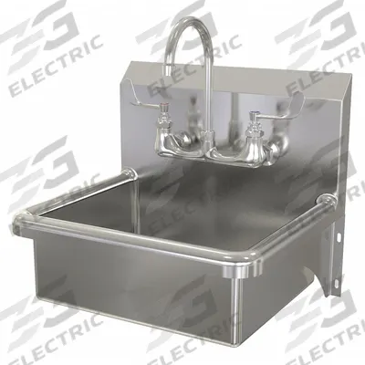 SANI-LAV Hand Sink: 1 Stations, 7 in Bowl Dp, 17 in Bowl Lg, 14 in Bowl Wd, Faucet Included - One-Station Wall-Mounted Hand Sinks with Faucets