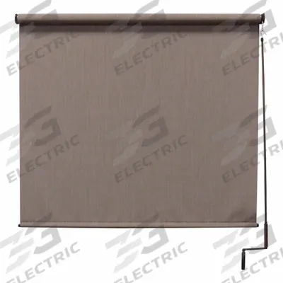 KEYSTONE FABRICS Sun Shade: Dark Brown/Light Brown, Pole and Crank, 92% UV Protection - Regal Series