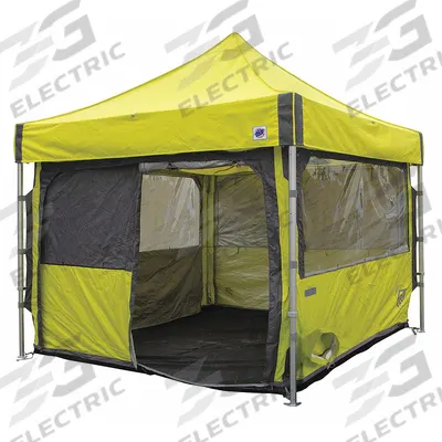 E-Z UP Portable Medical Tent: 10 ft Overall Lg, 10 ft Overall Wd, 11 1/8 ft Overall Ht - Pop-Up General Purpose Temporary Shelters