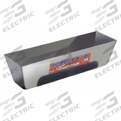 KRAFT TOOL Drywall Mud Pan: Stainless Steel, 3 in Overall Wd - Stainless Steel Mud Pans