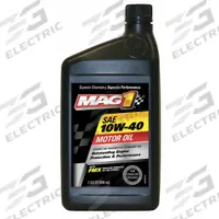 MAG 1 Engine Oil: Conventional, Not Biodegradable, 1 qt Size, Bottle, 10W-40, FMX (MPN MAG61650). Key specifications — SAE Grade: 10W-40; Brand: MAG 1; Biodegradable: Not Biodegradable; Compatible Engine Type: Gasoline Engines; Compatible Vehicle Type: Passenger Cars; Oil Series: FMX.