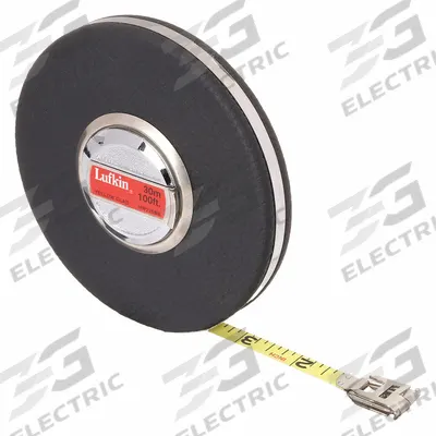 CRESCENT LUFKIN Long Tape Measure: Manual, HW226ME, Metric/SAE, 100 ft / 30 m, 1/8 in - Closed-Reel Long Tape Measures