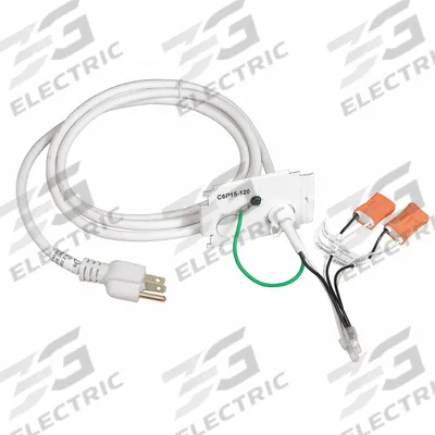 COLUMBIA LIGHTING Cord and Plug Kit: 6 ft Lg, 9 7/8 mm Wd - Cords & Wiring for Bay Lights