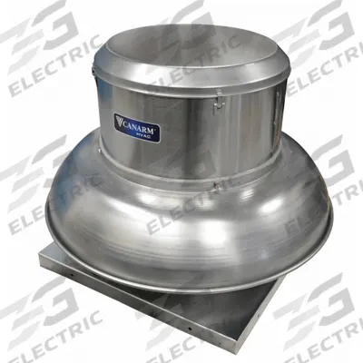 CANARM Downblast Exhauster: Belt Drive, Includes Drive Pack, 13 1/2 in Wheel, 1,303 cfm - Clean Air Belt-Drive Fans with Drive