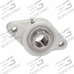 IPTCI BEARINGS 2 Bolt Flange Bearing: Radial Ball, 20 mm Bore, PBT Plastic, Set Screws, 113 mm Lg (MPN SUCTFL204-20MM IP69K). Key specifications — Bore Type: Cylindrical; Brand: IPTCI BEARINGS; Housing Material: PBT Plastic; Lubricant Material: H-1 Grease; Mounting Bolt Size: 3/8 in; Split Housing: Not Split; System of Measurement: Metric.