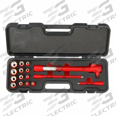 WIHA Socket Wrench Set: 3/8 in Drive Size, 16 Pieces - SAE Insulated Socket Sets with Drive Tools