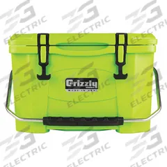GRIZZLY COOLERS Marine Chest Cooler: Green, 24 Cans, 20 qt Cooler Capacity, 5 day Ice Retention (MPN 4400611). Key specifications — Brand: GRIZZLY COOLERS; Drain Plug: Not Included; Wheels Included (FILTER): No.