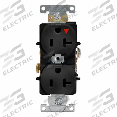 LEVITON Isolated Ground Duplex Receptacle Outlet: Duplex, 5-20, Black, 125V AC - General Purpose Receptacles