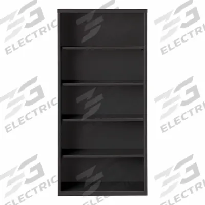 HIRSH Bookcase: Black, Steel, 72 in Overall Ht, 34 1/2 in Overall Wd, 13 in Overall Dp - Stationary Bookcases