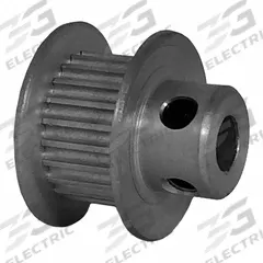DAYTON Timing Pulley: Modified Curvilinear, Fixed, For GT Timing Belt Section, For 6 mm Belt Wd (MPN 22-2P06M6FA4). Key specifications — Brand: DAYTON; Finish: Clear Anodized; For Belt Series: Powerhouse®.