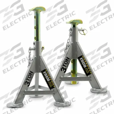 ESCO/EQUIPMENT SUPPLY Jack Stands: Manual, 3 ton Load Capacity, 21 1/2 in Max Extended Ht - Light-Duty Jack Stands